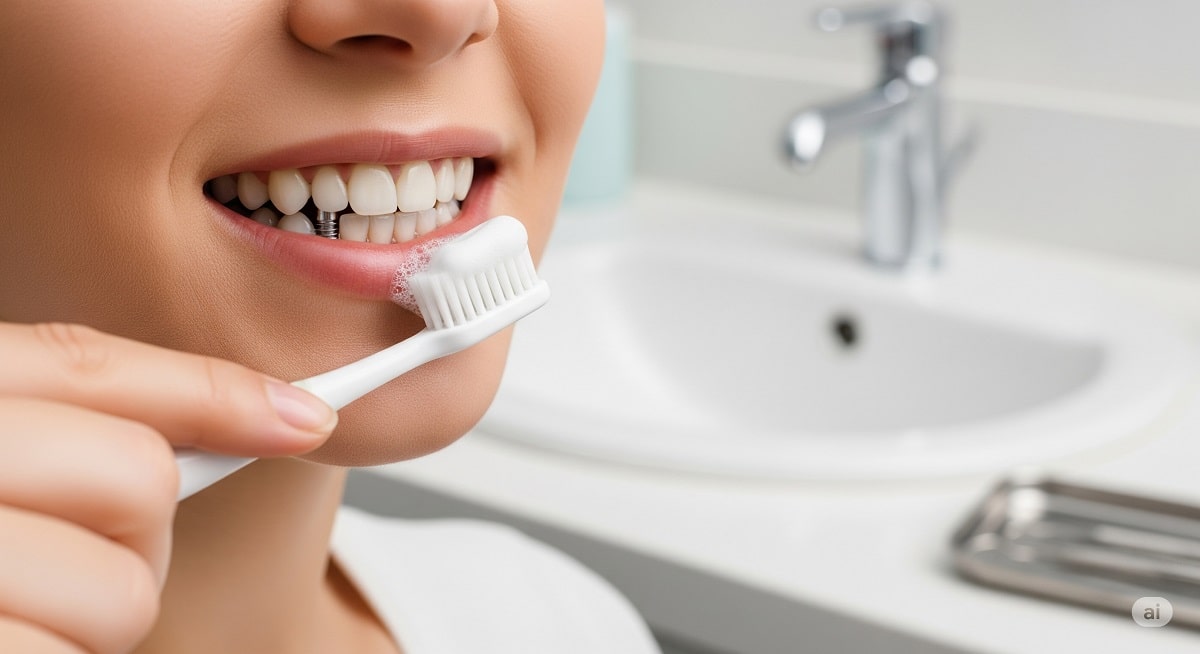 Trồng răng Implant có đánh răng được không? Hướng dẫn chuẩn chuyên gia